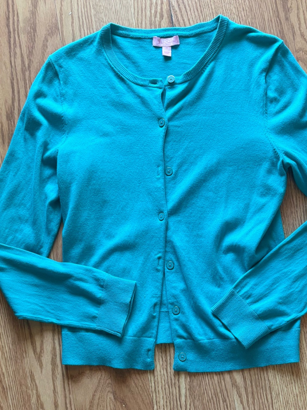 Lilly Pulitzer Turquoise Button-Front Cardigan Size Small